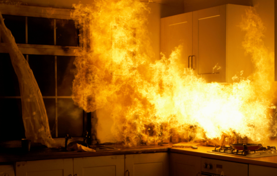 Kitchen well ablaze